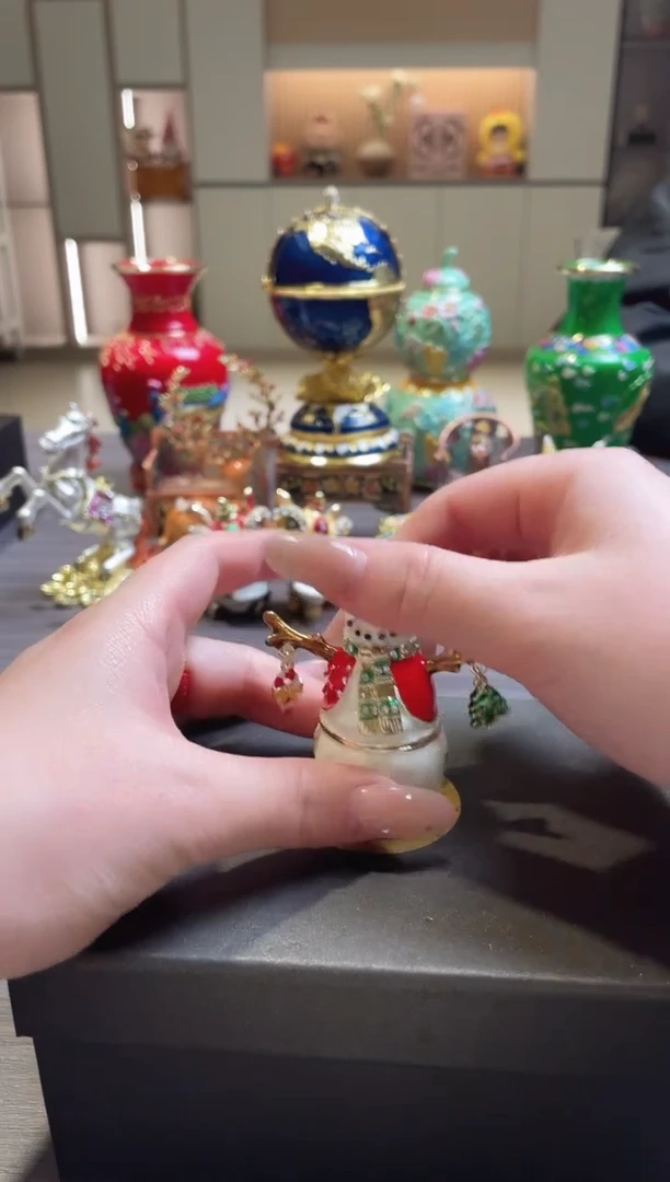 摆件七宝烧珐琅彩首饰盒