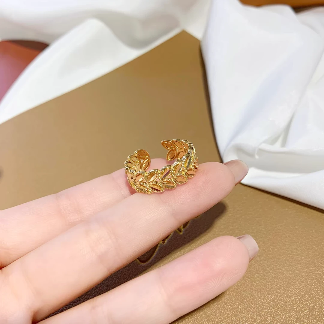 戒指 时尚麦穗开口可调节简约戒指Z-11