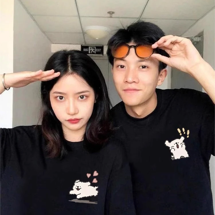 【两件装】七夕disoo情侣装夏装短袖2025新款不一样的超火高级感t恤