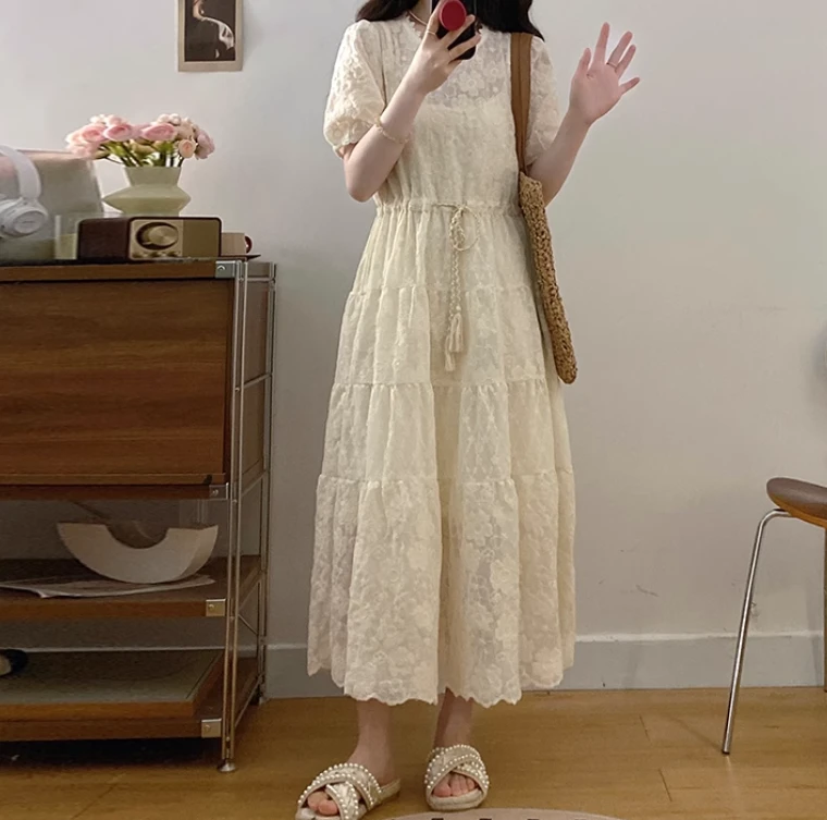 丽201到400 E 默认瑕疵 蕾丝连衣裙夏