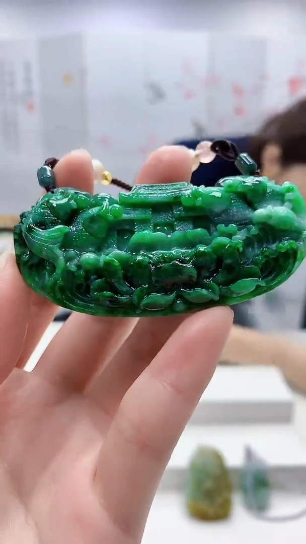 未镶嵌定制翡翠3099ry-毛货挂件80