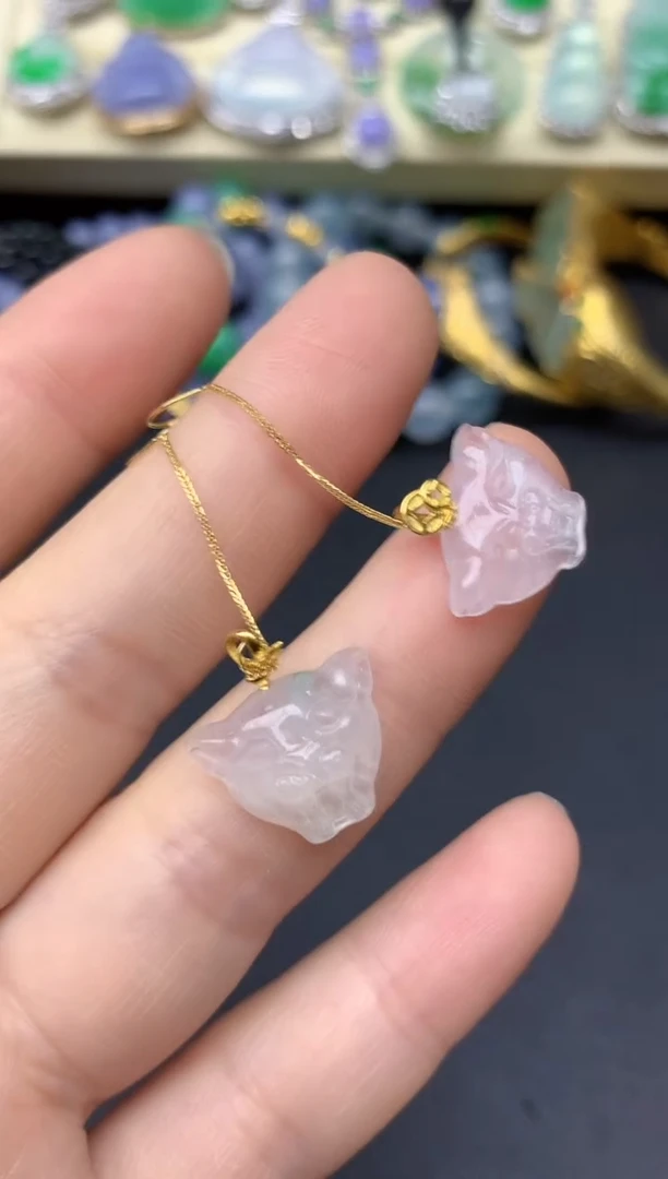 18K金镶嵌翡翠耳饰28-雪姐翡翠天天见