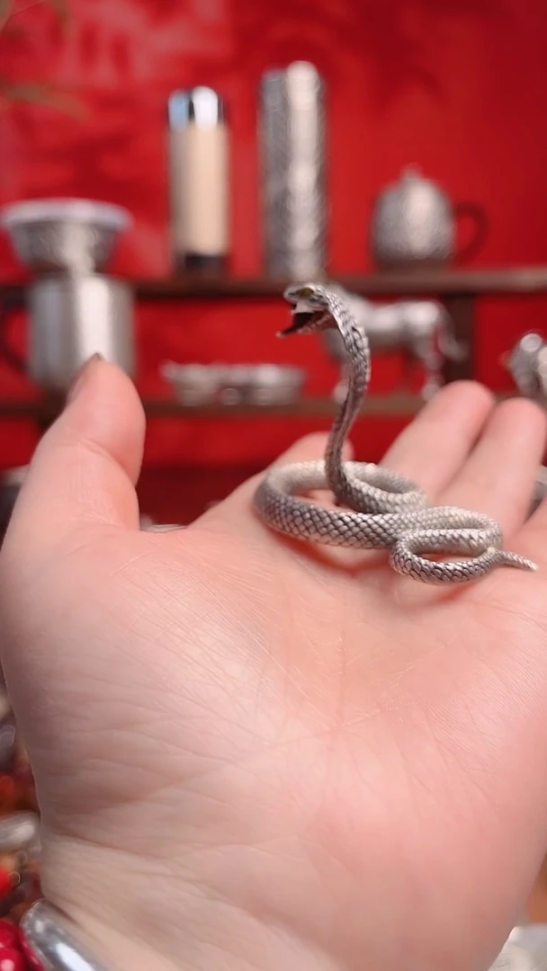 【闪购商品】茶宠做旧十二生肖银摆件（蛇）55克