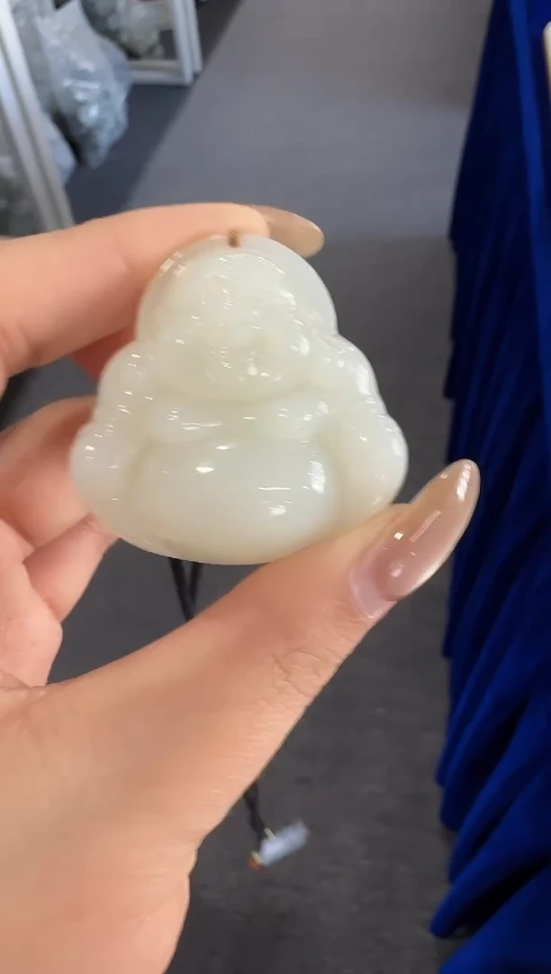 颈饰未镶嵌和田玉佛公/配绳