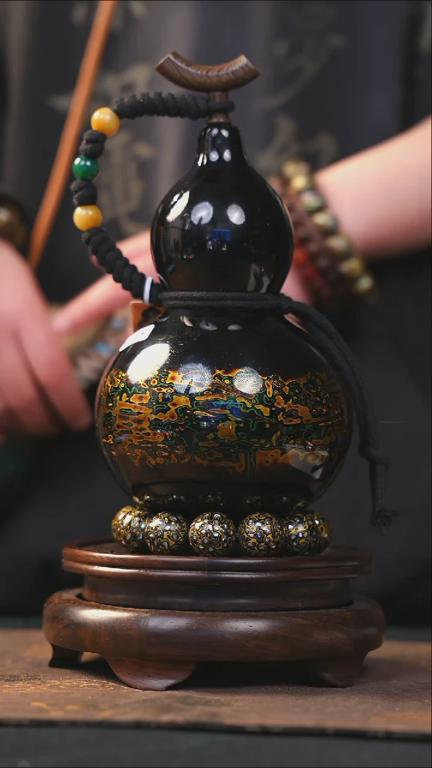 【闪购商品】YO175漆艺酒葫芦不包手串及旋转底座