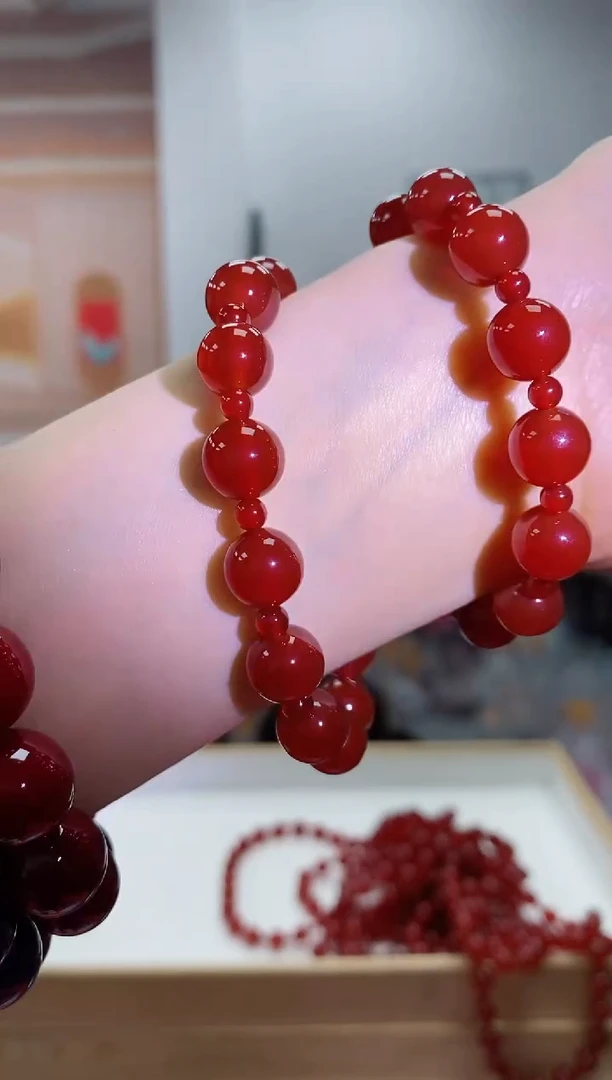 未镶嵌手链玛瑙/玉髓甘南玛瑙手串双圈