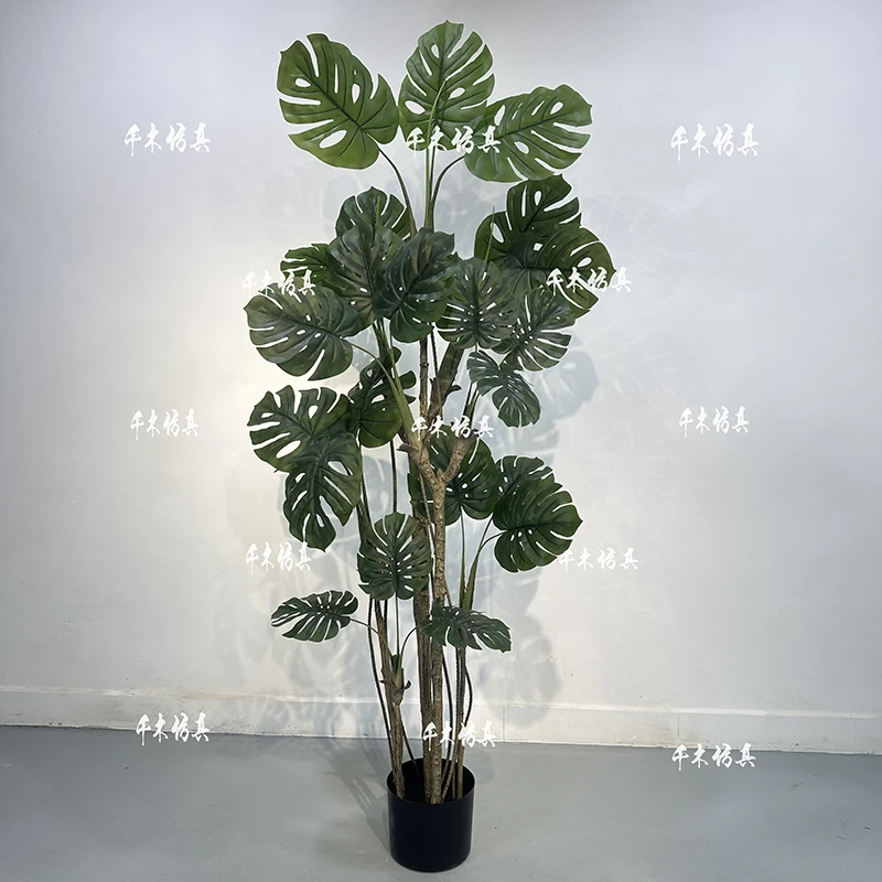 北欧风仿真绿植龟背竹假植物盆栽客厅高端室内装饰景观落地摆件