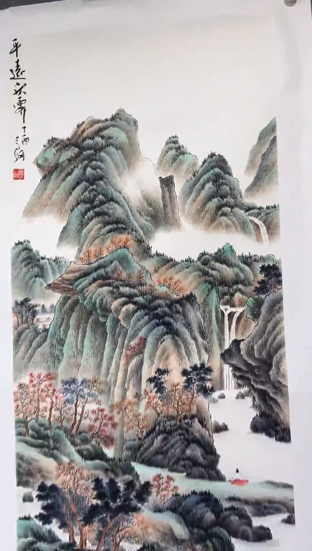 国画李纲-8平尺-山水国画