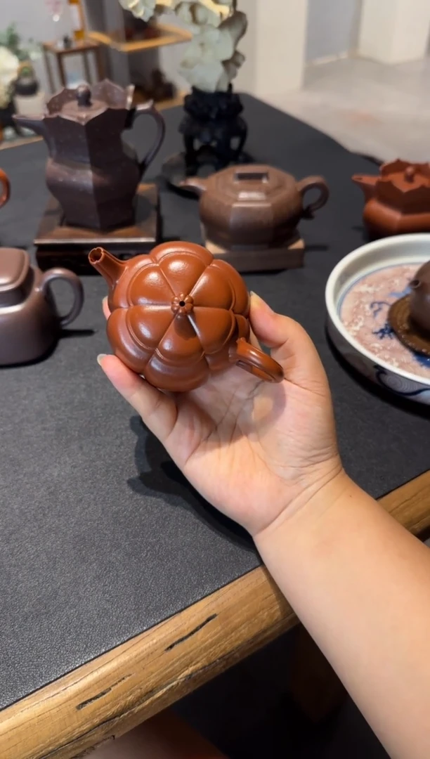 茶壶紫砂吉*繁花 朱泥