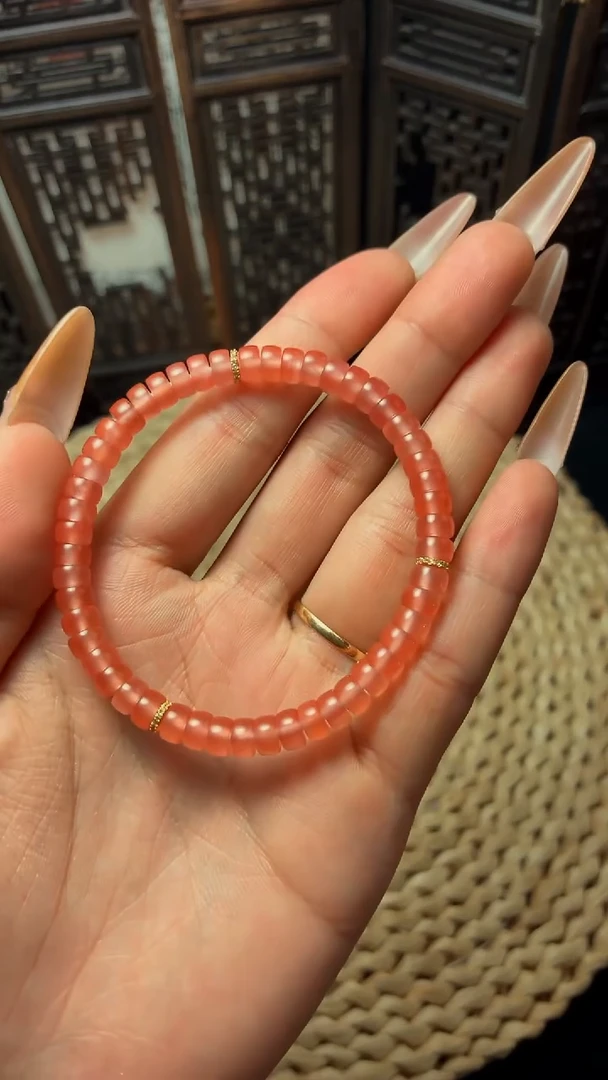 未镶嵌手串南红玛瑙5mm小庄冰粉直切药片手串