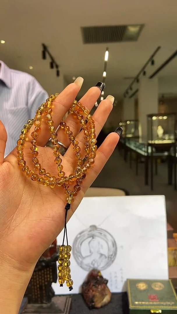 琥珀颈饰未镶嵌随形链子