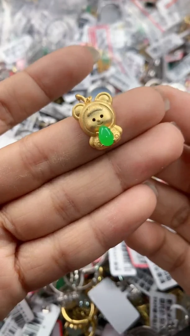 银S925镶嵌戒指翡翠3333----4