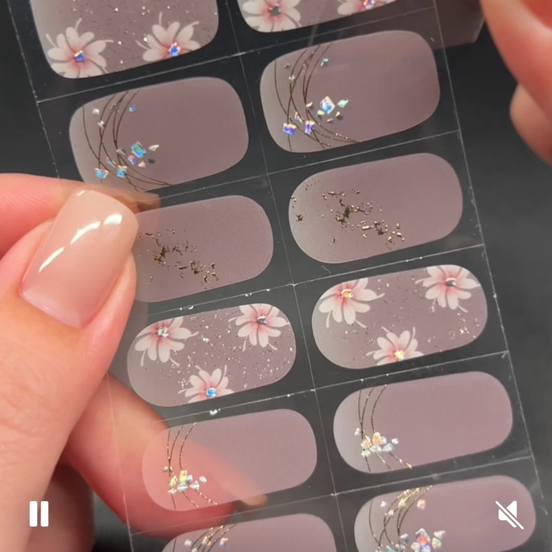 美盖裸色山茶ppw1080 免烤美甲贴纸 指甲贴片 亮泽防水 无需烤灯