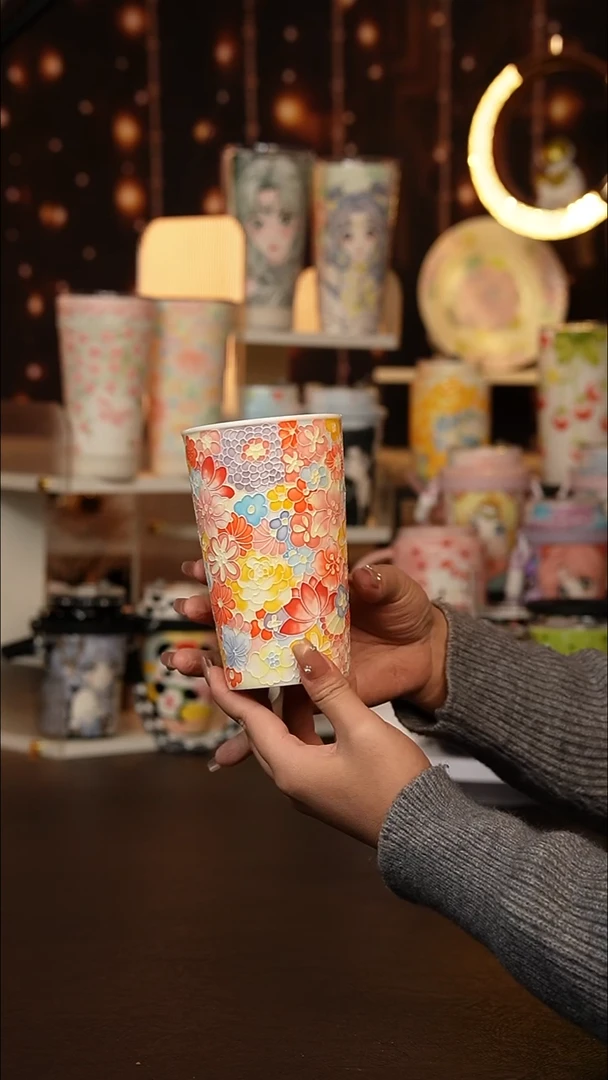 (玉泥）景德镇手工手绘文创陶瓷杯