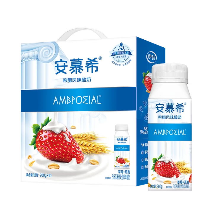 【秒杀-6月】伊利1*10*200g安慕希草莓燕麦味酸奶