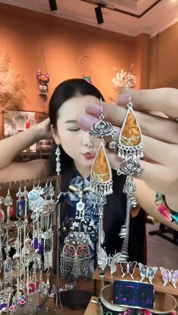 刺绣纯手工民族风耳环
