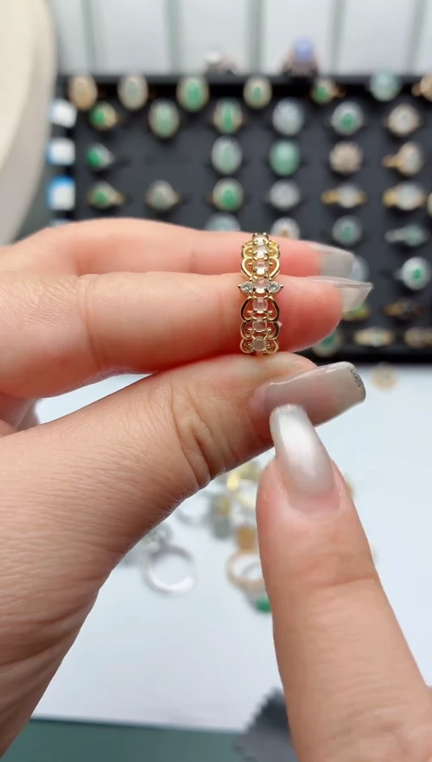 银S925镶嵌戒指翡翠.