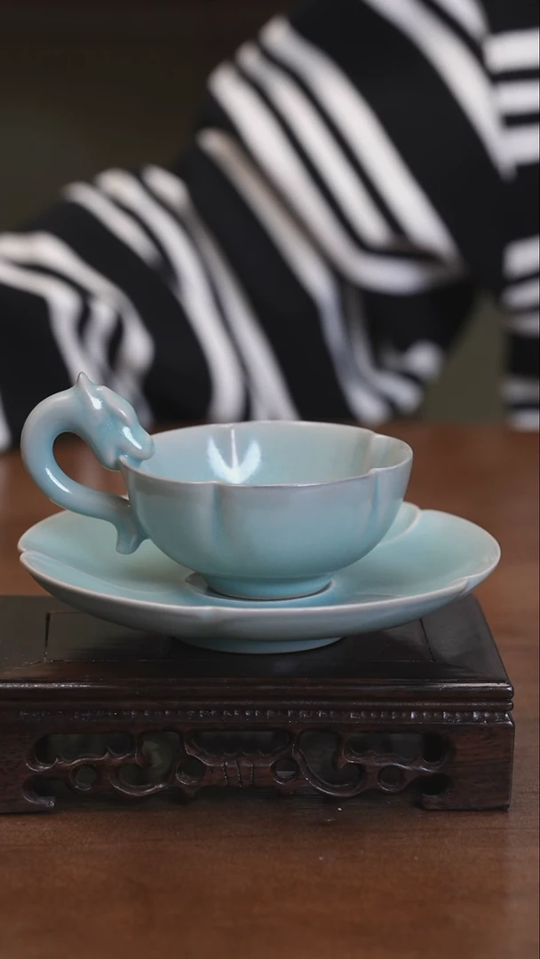 【闪购商品】清凉寺原产地仿古釉龙首咖啡杯