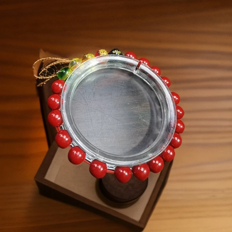 含辰砂工艺品C221辰砂紫金砂配琉璃五路财神DiY单圈卡0.8+