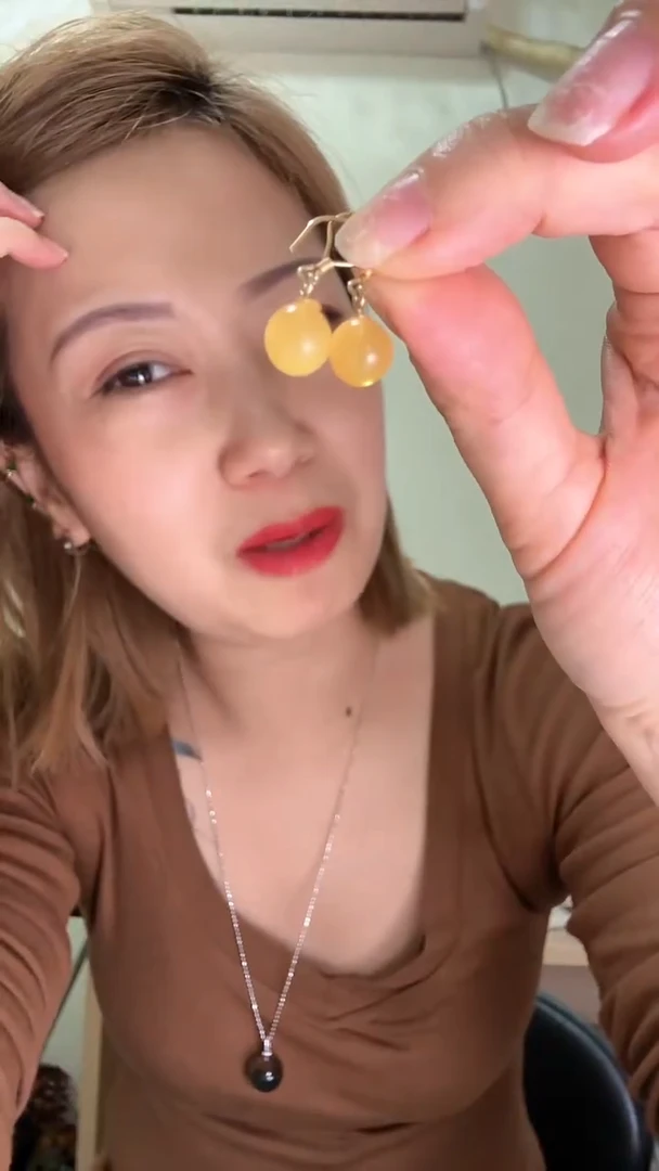 未镶嵌蜜蜡耳饰耳钩