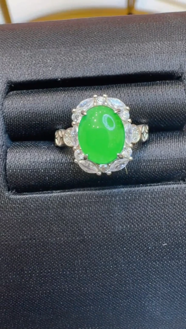 银S925镶嵌戒指翡翠多样性团购发一件