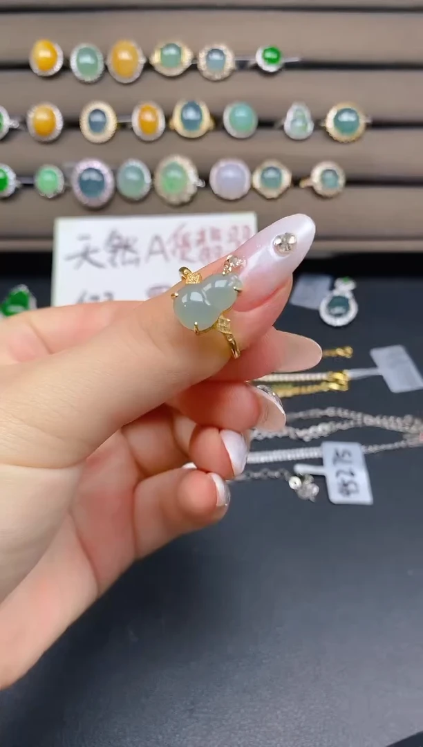 翡翠戒指银S925镶嵌23