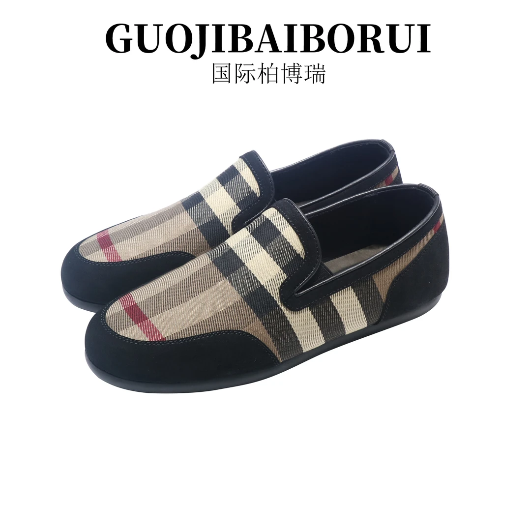 国际柏博瑞豆豆鞋男款2025新款夏季低帮透气一脚蹬时尚休闲乐福鞋