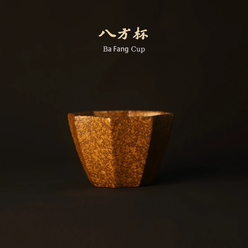 紫砂还原烧八方主人杯手工陶瓷国风功夫茶具杯子建盏茶碗品茗