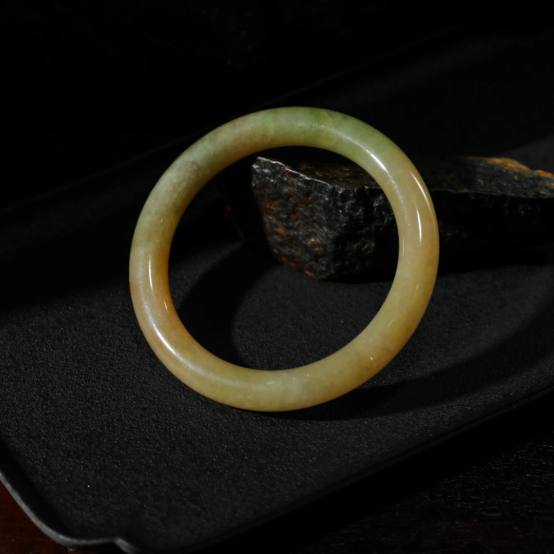 【意婵】《荷衣》（圈口52-54mm）天然高品老翡翠手镯-906579