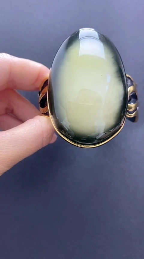 【闪购商品】琥珀裸石银S925镶嵌琥珀手镯