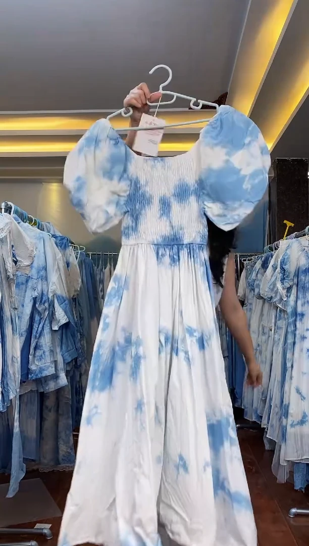 云浅蓝深 扎染服饰  5933