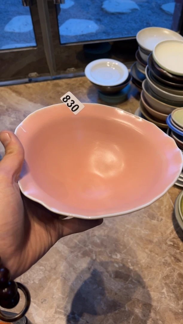 【闪购商品】瓷片830  粉色贝壳碗1个