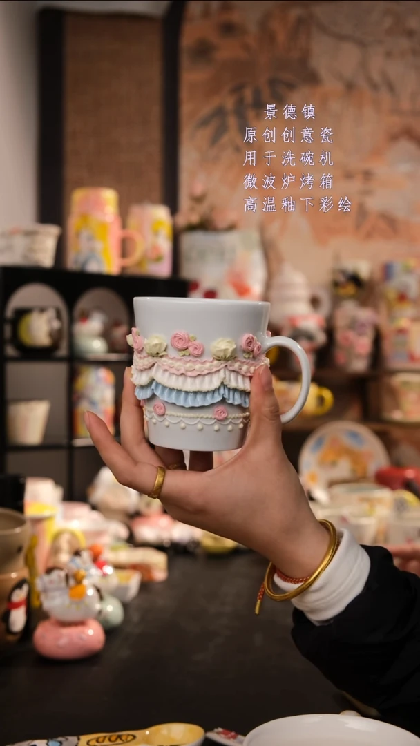 摆件陶旺的可以陶瓷手工手绘设计师款