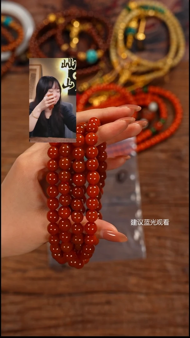 未镶嵌手串南红玛瑙살****^屾山出品