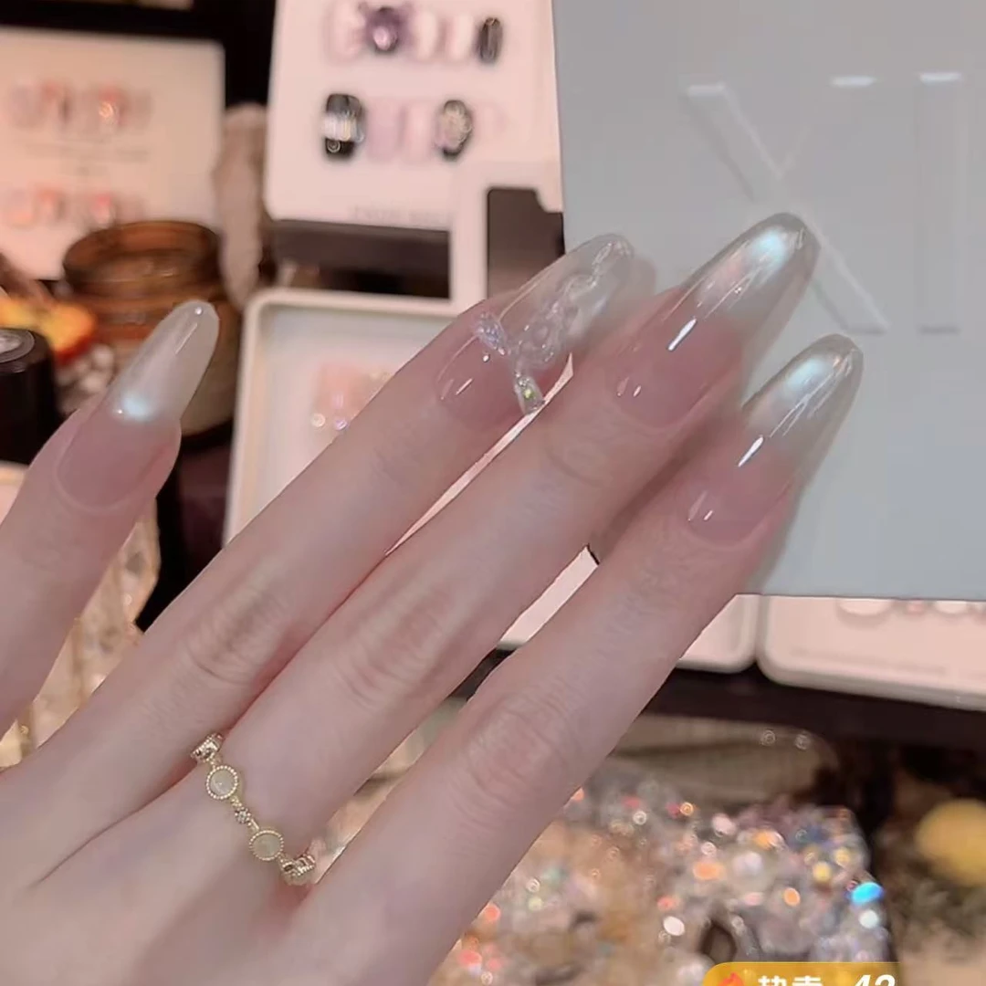 追光蝴蝶结- painted clear bow 纯手工穿戴甲 12片装