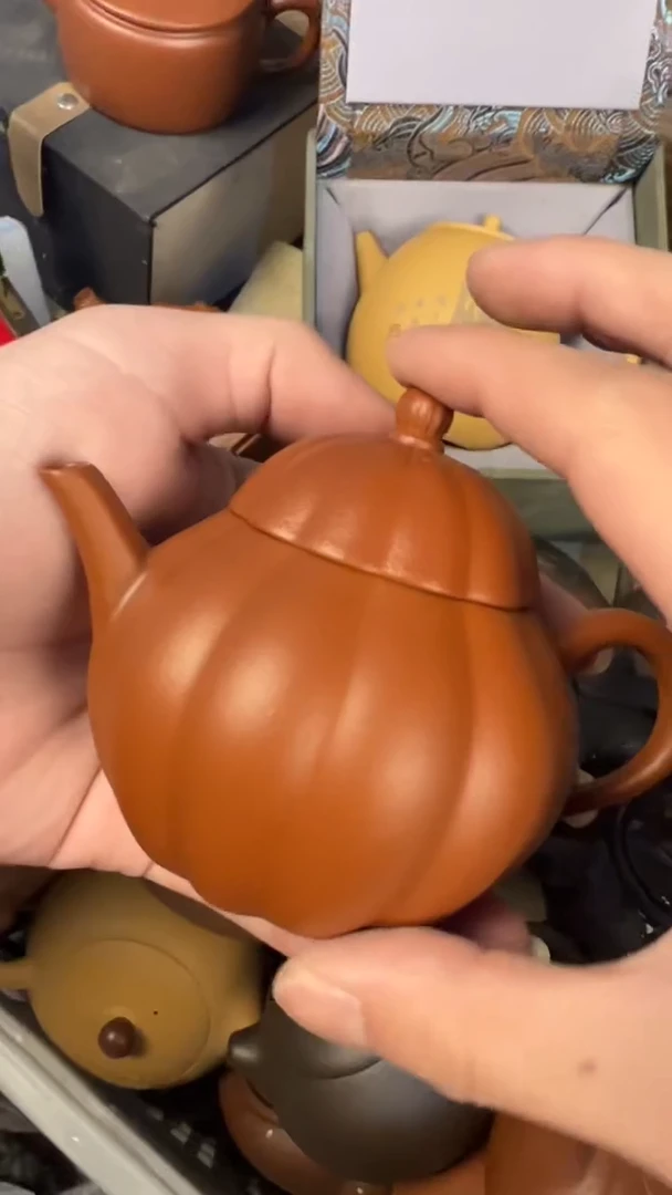 茶杯紫砂-筋纹小南瓜 精品