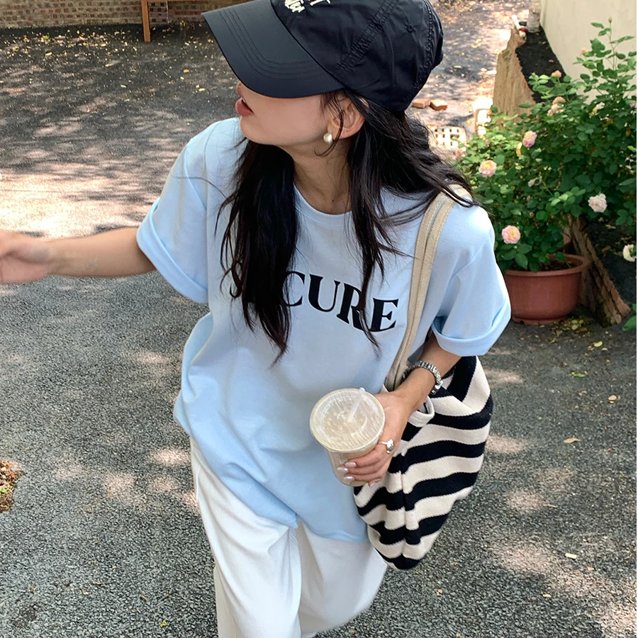 NN–H02 印花短袖字母数字山系风圆领T恤薄款百搭网红