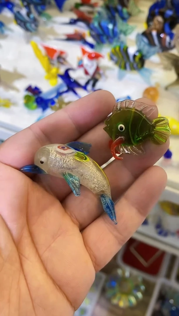 【闪购商品】琉璃手工艺品海豚+鱼（颜色随机