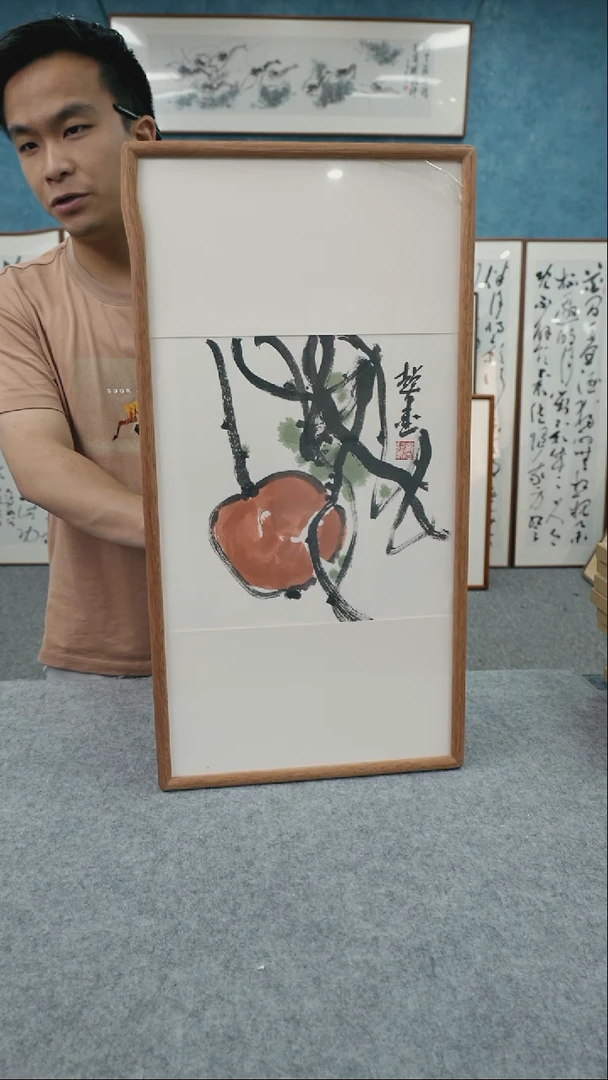 国画33*66郑志超老师花鸟带框