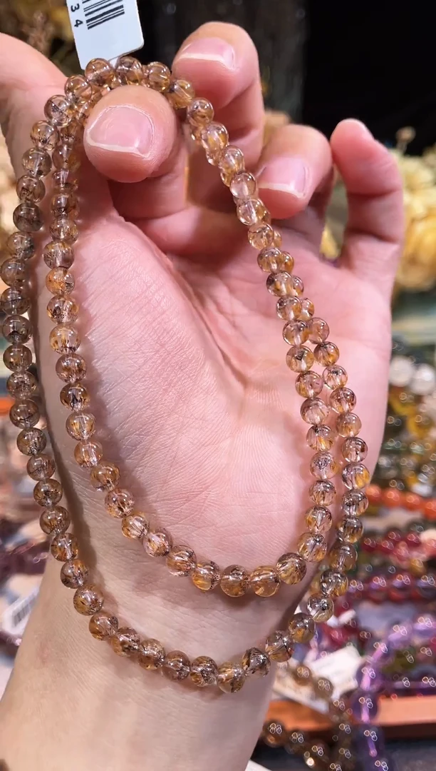 未镶嵌手链水晶-紫钛金牙多圈5m+