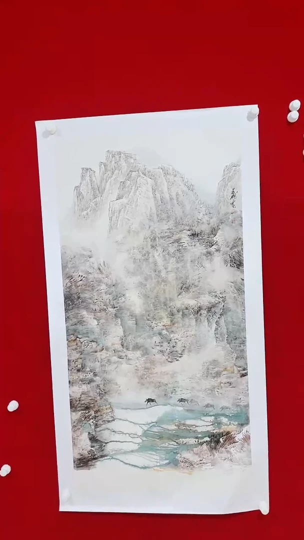 国画国画Y-李玉国老师绘画作品-8平尺山水（带中国画协会证书）