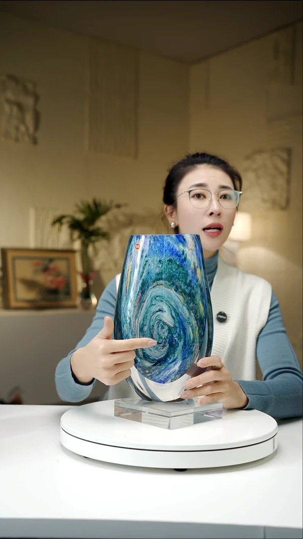 手工艺品琉璃莫奈设计款花瓶66号