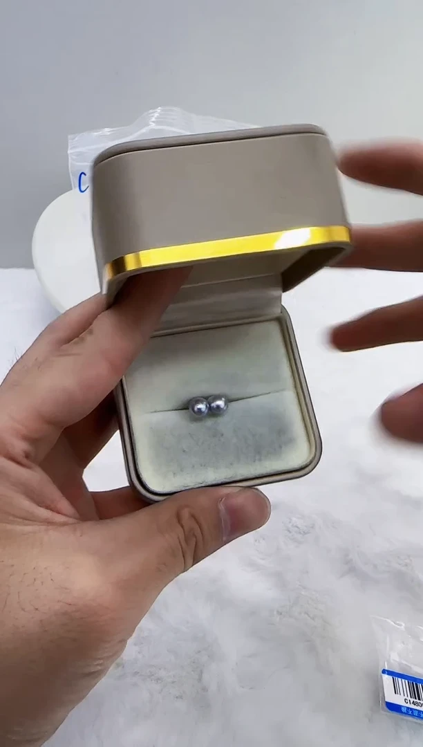 银S925镶嵌海水珍珠DA珍珠耳饰6-7 c1480