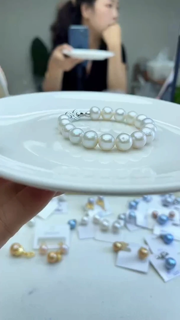 未镶嵌手链淡水珍珠白色系  10mm