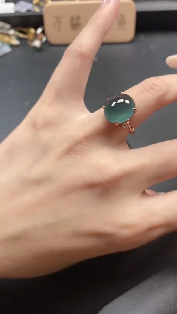 银S925镶嵌戒指翡翠51151