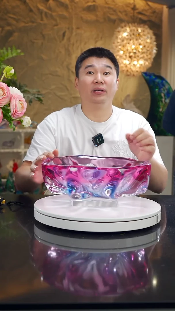 摆件设计款金红蓝果碗小号