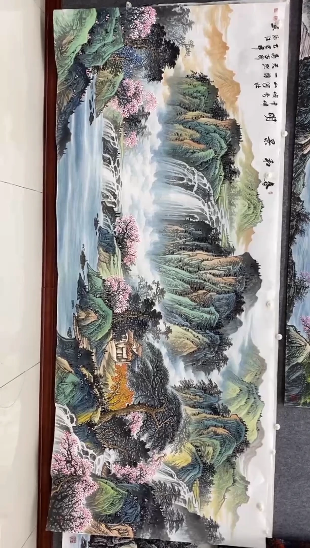 国画新**人沈泳江 手绘 小八尺240*100