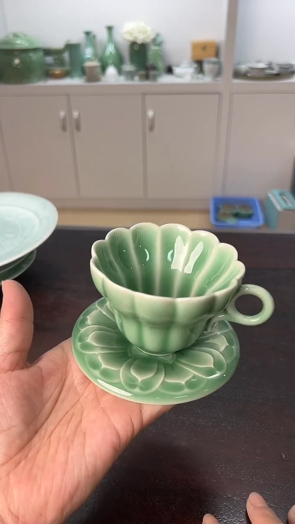 龙泉云间青瓷小米茶器