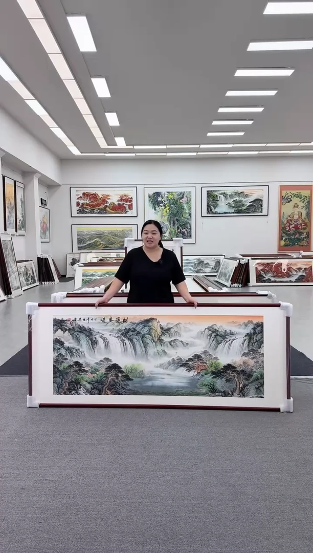 国画手绘  219*88   财源广进