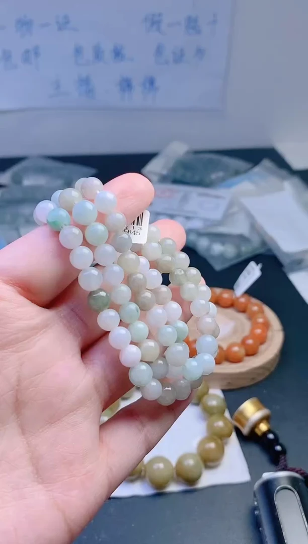 未镶嵌手链翡翠珠串